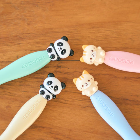 【3歳ごろ~】フォーク&スプーン キッズ マルチケース付き パンダ ステップアップに最適な大きめサイズ