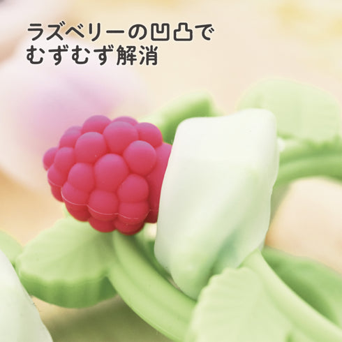 カミカミBaby 花咲くラズベリー 花びらひらくシリコンカバー付き 機能性UPの歯がため