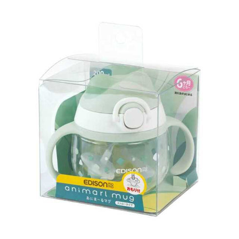 【ポイント10倍】あにまーるマグ グリーン かわいいベビー用 ストローマグ コップ飲みのコツがつかめる飲み口 ピクニック お出かけ 水分補給の必需品