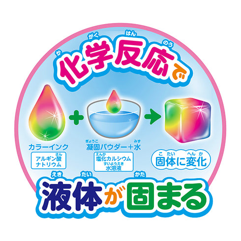 ぷにょぷにょアクアリウム インク3本セット (透明・キラキラみずいろ・キラキラむらさき) 子どもの「なぜ?」を引き出す不思議なおもちゃ 化学反応で液体が固体に変化 追加インク グリッター入り