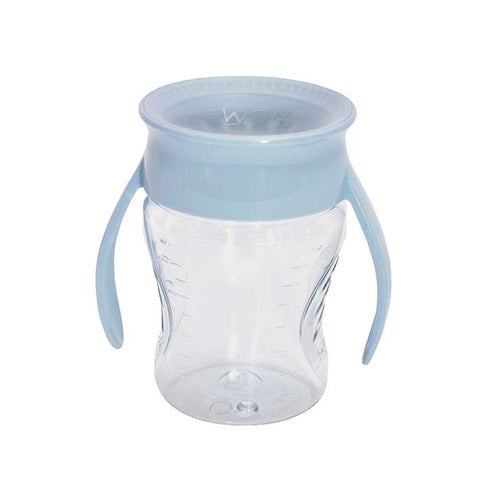 【ポイント10倍】WOW CUP baby ブルー(ソフトカラー)こぼれにくい クリアカップ 360°どこからでも飲める パーツの少ないシンプル設計 お手入れ簡単