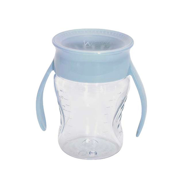 【ポイント10倍】WOW CUP baby ブルー(ソフトカラー)こぼれにくい クリアカップ 360°どこからでも飲める パーツの少ないシンプル設計 お手入れ簡単