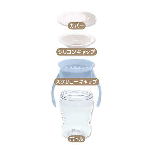 【ポイント10倍】WOW CUP baby ブルー(ソフトカラー)こぼれにくい クリアカップ 360°どこからでも飲める パーツの少ないシンプル設計 お手入れ簡単