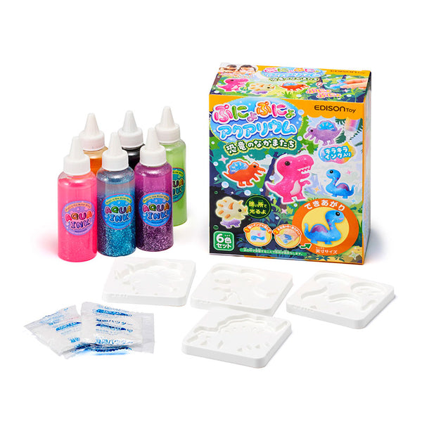 【ポイント10倍】ぷにょぷにょアクアリウムmini 恐竜のなかまたち 6色セット 化学反応で「不思議な仲間」を作ってみよう!キラキラインク入りで作品がさらに輝く!