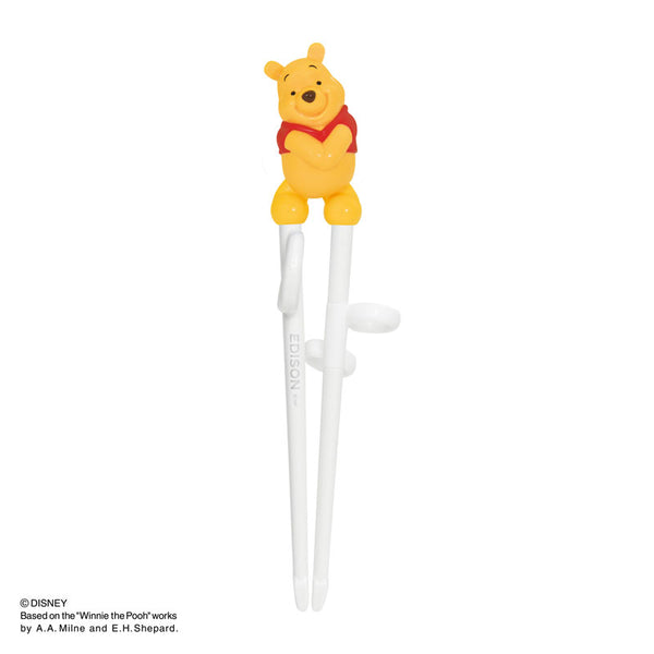 【2歳ごろ~就学前】エジソンのお箸Ⅰ / ディズニー プーさん / 左手用 プーさんのマスコットが付いたお箸