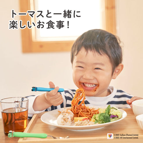 【1.5歳ごろ~】フォーク&スプーン ケース付 きかんしゃトーマス マスコット付きのフォーク&スプーン 持ち運びに便利なケース付き