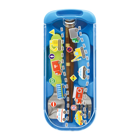 トリオセット はたらくくるま 持ち運びができるカトラリーセット