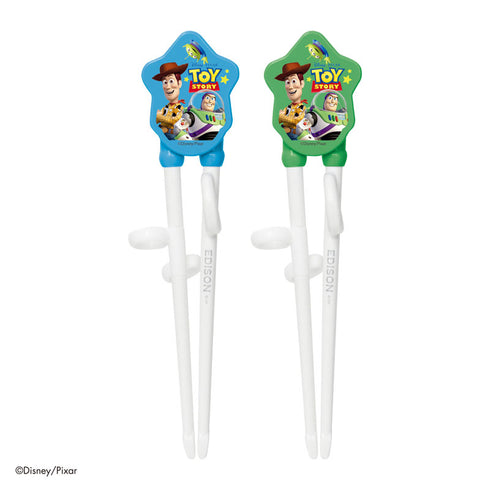 【2歳ごろ~就学前】エジソンのお箸Ⅰ /ディズニー トイ・ストーリー グリーン / 右手用 トイ・ストーリーのデザイン付きお箸 楽しいお食事サポート