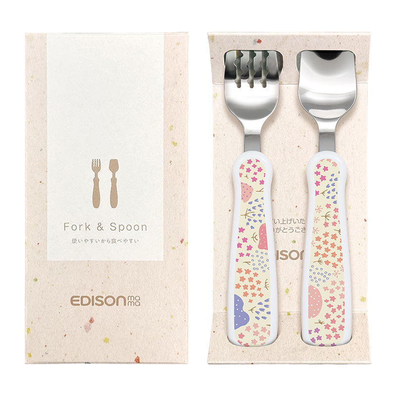 1.5歳ごろ～】フォーク＆スプーン print 「おはな」 購入が子供たちへ