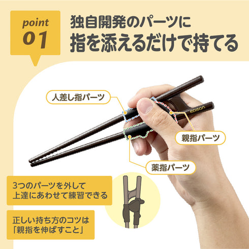 エジソンのお箸ラストステップ 大人用 自分の力でつかむ、正しい持ち方