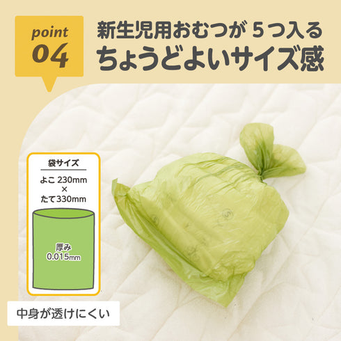 おむつポイ袋 香りつきでニオイが気にならない 1ロール20枚×5本入り エチケット袋