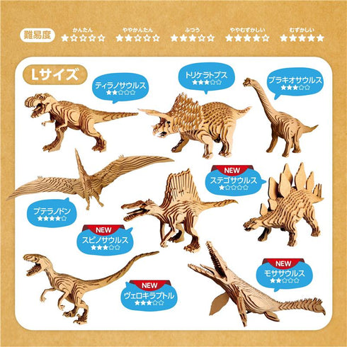 コンタモ トリケラトプスL パーツを重ね貼るだけの簡単なペーパークラフト