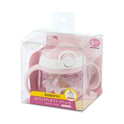 【ポイント10倍】あにまーるマグ ピンク　かわいいベビー用 ストローマグ　コップ飲みのコツがつかめる飲み口　ピクニック　お出かけ　水分補給の必需品