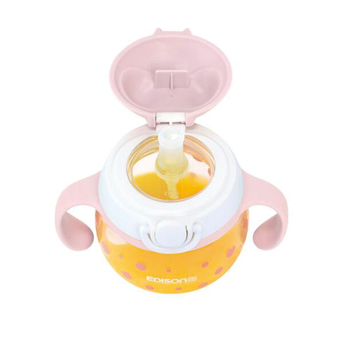 あにまーるマグ ピンク かわいいベビー用ストローマグ コップ飲みの
