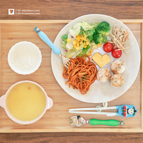 【フォーク&スプーン：1.5歳ごろ～　エジソンのお箸 右手用：2歳ごろ～就学前】お食事応援セットきかんしゃトーマス きかんしゃトーマスのお食事セット　はじめてのお食事セットにぴったり