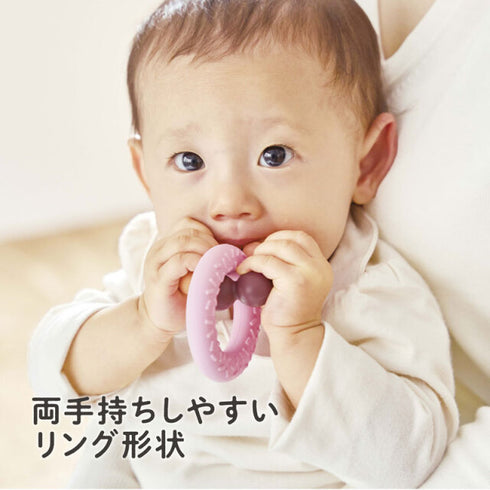 カミカミBaby よくばりドーナツ ドーナツが2つつながったシリコン素材の歯がため　色で違う硬さを楽しめる