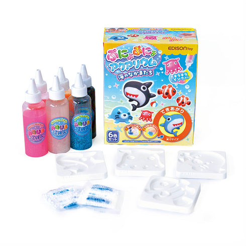 【ポイント10倍】ぷにょぷにょアクアリウムmini 海のなかまたち 6色セット 化学反応で「不思議な仲間」を作ってみよう！キラキラインク入りで作品がさらに輝く！