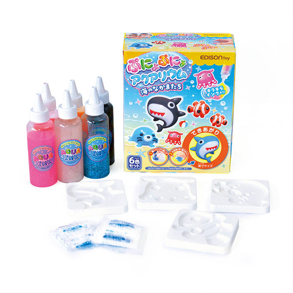 【ポイント10倍】ぷにょぷにょアクアリウムmini 海のなかまたち 6色セット 化学反応で「不思議な仲間」を作ってみよう！キラキラインク入りで作品がさらに輝く！