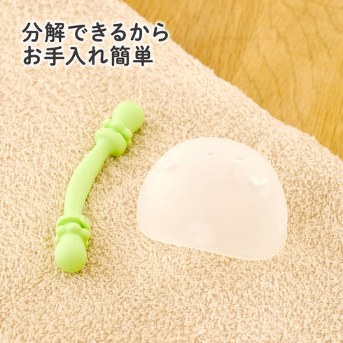 にぎにぎ歯がため ベビーベア　レッド　小さい手でもしっかり握れる　グローブタイプ　ウェアラブルタイプ 　