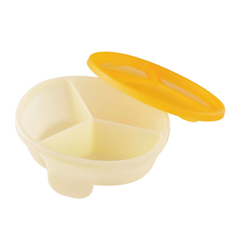 エジソンのBabyコンテナ　イエロー　仕切り付きの小分け容器