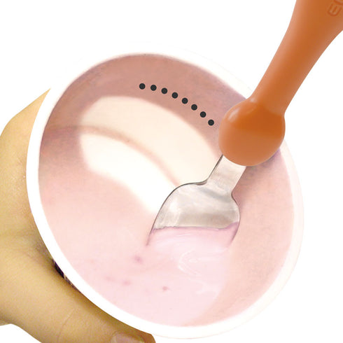 【1歳ごろ～】フォーク＆スプーン　プチ　カバー付　テラコッタ　人気のアースカラーのカトラリー