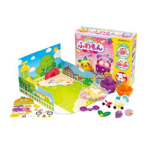 【プレミアムフェア65%off】つくってあそぼうふわもん 公園セット　毛束を貼って作る毛糸のペット