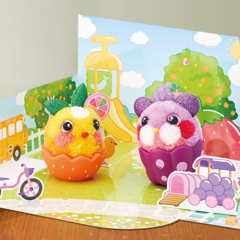 【プレミアムフェア65%off】つくってあそぼうふわもん 公園セット　毛束を貼って作る毛糸のペット