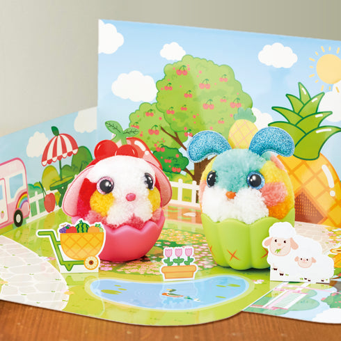 【プレミアムフェア65%off】つくってあそぼうふわもん お散歩セット　毛束を貼って作る毛糸のペット