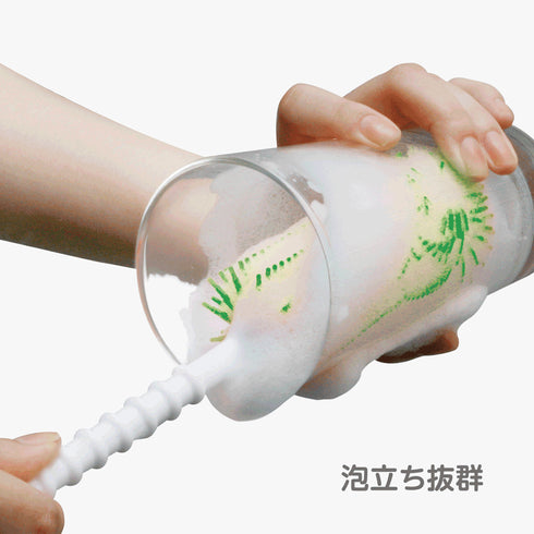 シリコンブラシL　グリーン　哺乳びんのお掃除におすすめ　長く使えるシリコン素材のブラシ