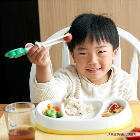 【2歳ごろ～就学前】エジソンのお箸Ⅰ　はやぶさ　右手用　新幹線のデザイン付きのお箸