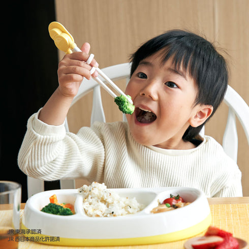 【2歳ごろ～就学前】エジソンのお箸Ⅰ　はやぶさ　右手用　新幹線のデザイン付きのお箸