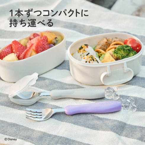 【1.5歳ごろ～】フォーク&スプーン　ディズニー　ミッキークリスタル　ディズニー100周年記念デザイン