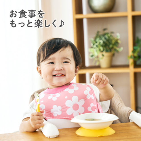 あつまるプレート　食べ物が集めやすいカーブ付きのプレート